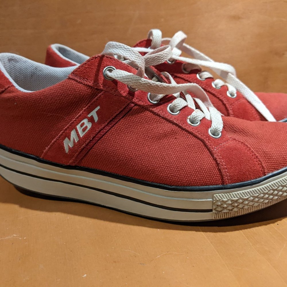 MBT red canvas and suede size 6-6.5